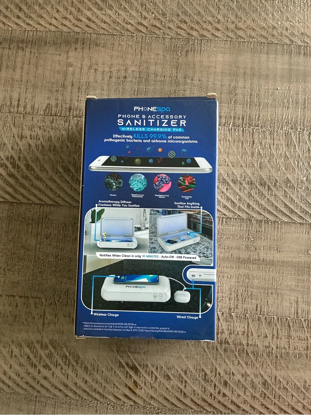 Phonespa Phone & Accessory Wireless Charging Pad and Sanitizer, NIB
